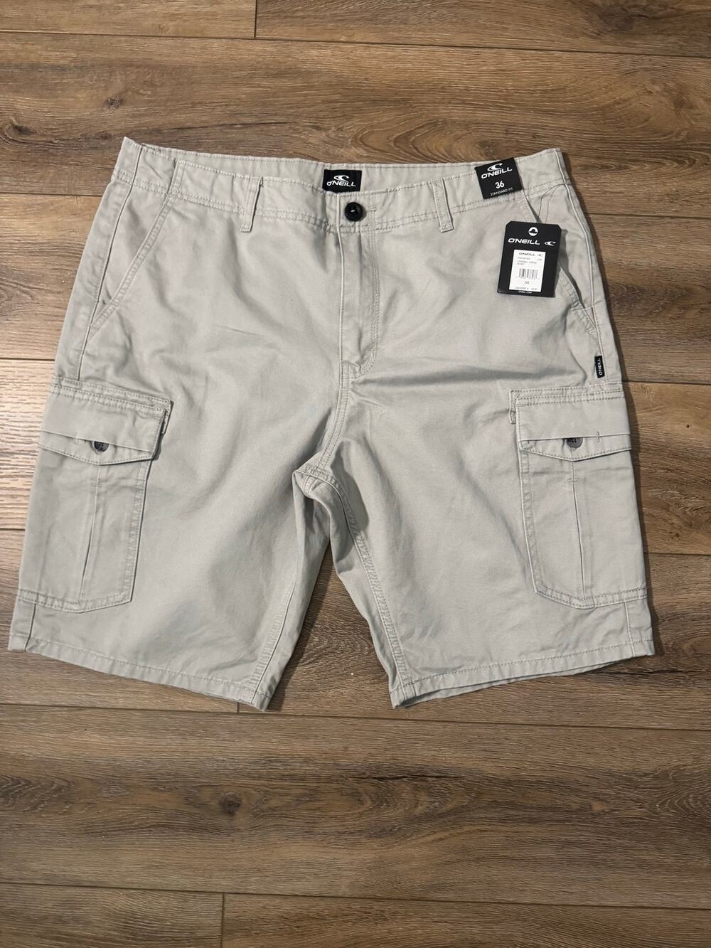 NWT O'Neill Campbell Cargo Shorts Size 36 - Light Gray NEW!